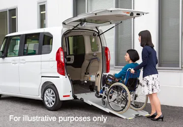 Wheelchairs and their caretakers in the Honda N-BOX ramps