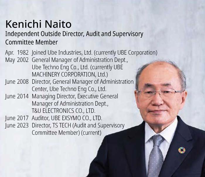 Newly appointed greeting Photograph of Kenichi Naito