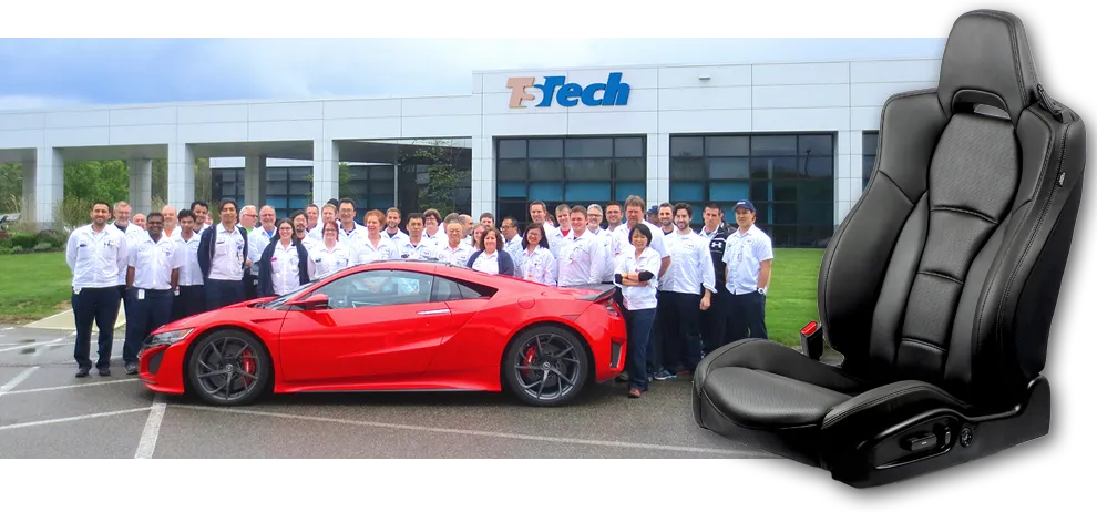Group photo of the development team and ACURA NSX