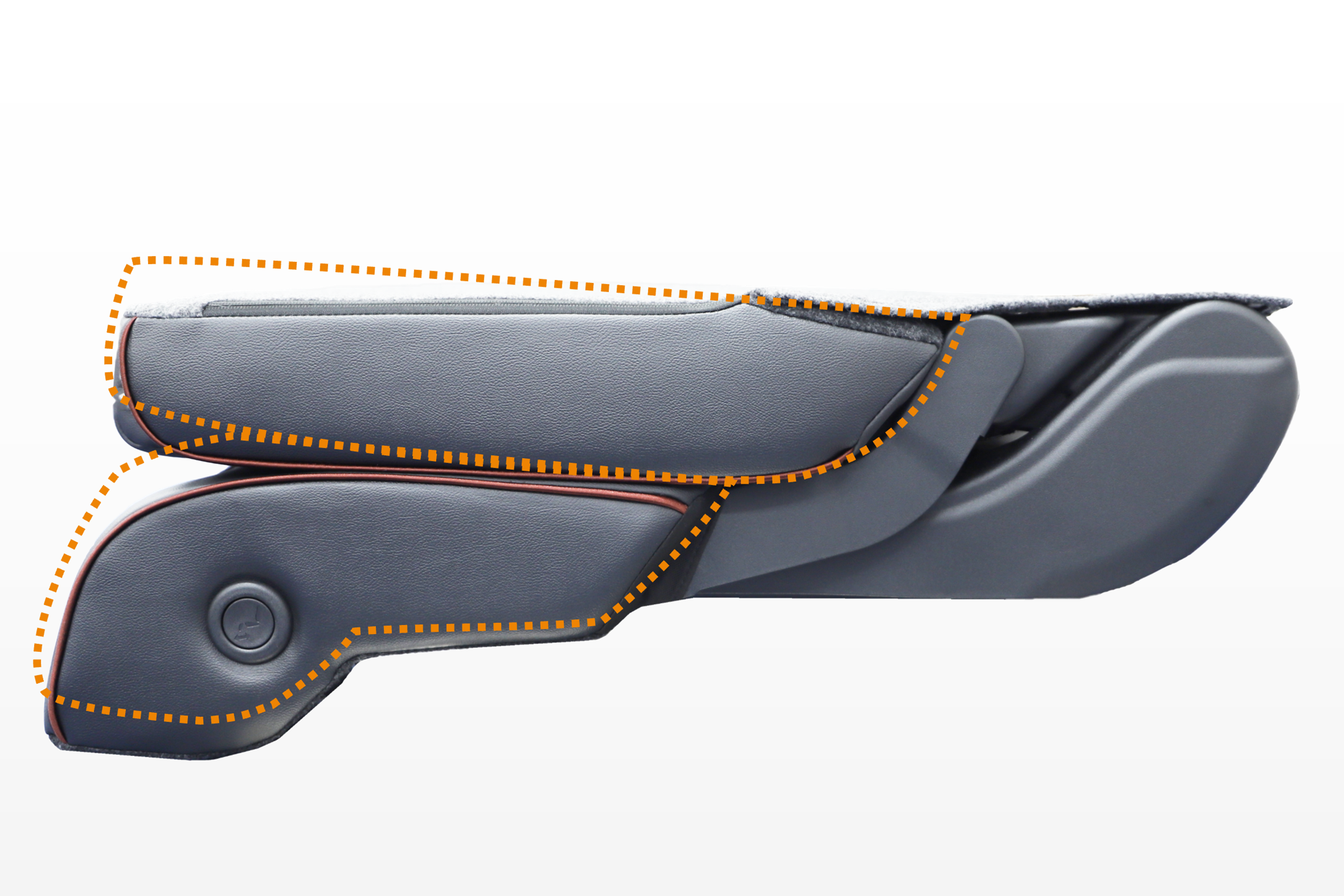Compact folded view of rear seat of SPACIA