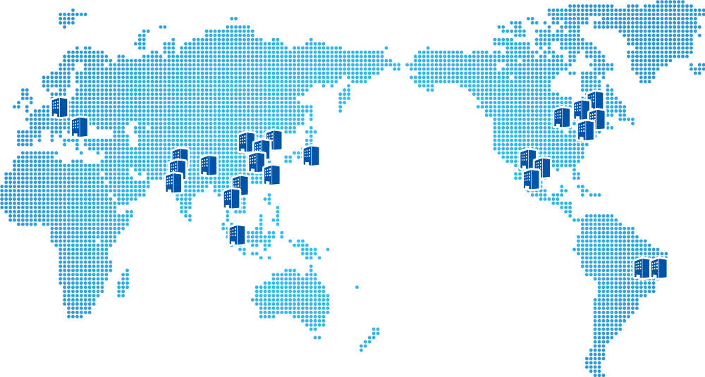 Global map based in 13 countries