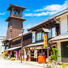 昔の街並みが特徴の⼩江⼾川越